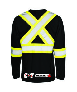 Alternative view of Long Sleeve Polyester Traffic T-Shirt, 4″ Refl. Tape
